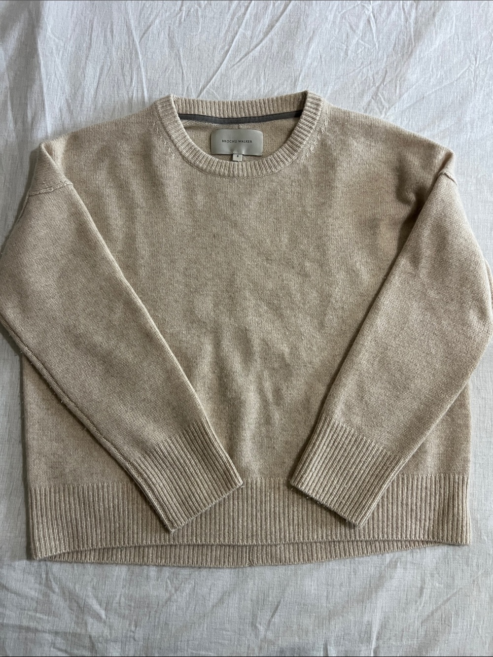 Brochu Walker The Everyday Bright Crew Sweater Size Med 100% Cashmere $428 EUC